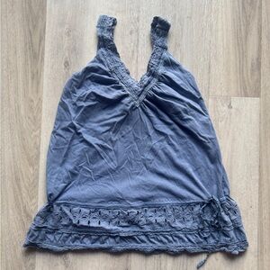 Abercrombie & Fitch Blue Lace Trim Camisole Tank Top Y2K Boho Size S